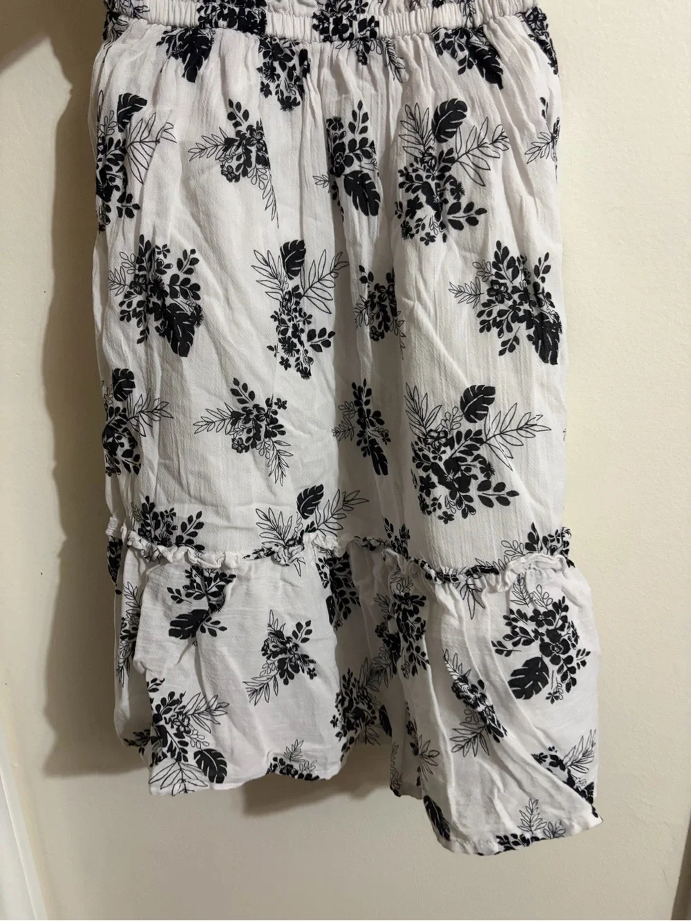 Janie and Jack White Dress with Black Floral Print